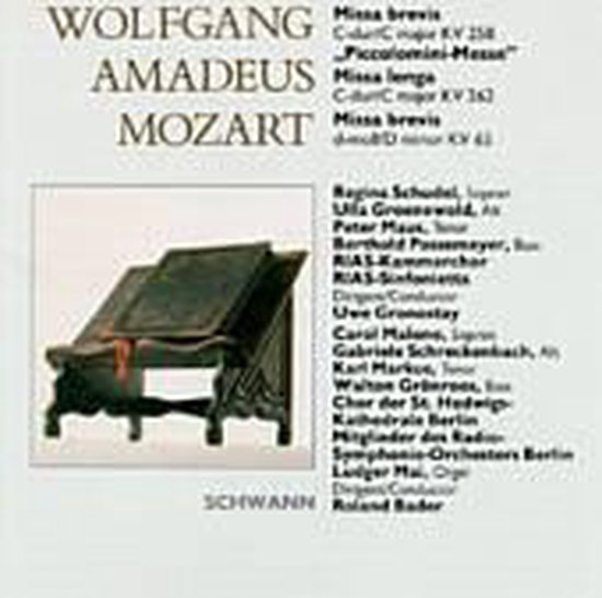 Foto: Mozart missa brevis kv 65 kv 258 missa longa kv 262 piccolomini messe 