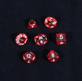 Dobbelsteen setje - PolyDice Bright Red &Dicebag dobbelstenen voor o.a. Dungeons & Dragons