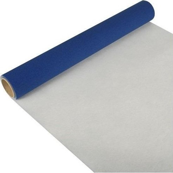 Set van 2x stuks tafelloper donkerblauw 300 40 cm papier |