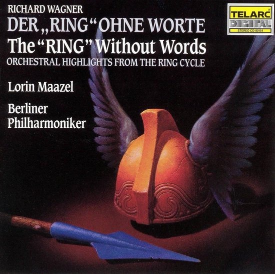 Richard Wagner's 'Der Ring ohne Worte' albumhoes met een helm en speer.