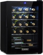 Klarstein Shiraz 20 Uno Wijnkoelkast 53 liter / 20 flessen ,  instelbare temperaturen van 5 tot 18 °C . LED-binnenverlichting . 42 dB , zwart