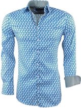 Montazinni - Heren Overhemd met Trendy Design - Stretch - Groen
