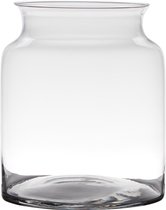 Transparante luxe stijlvolle vaas/vazen van glas 27 x 22 cm - Bloemen/boeketten vaas voor binnen gebruik