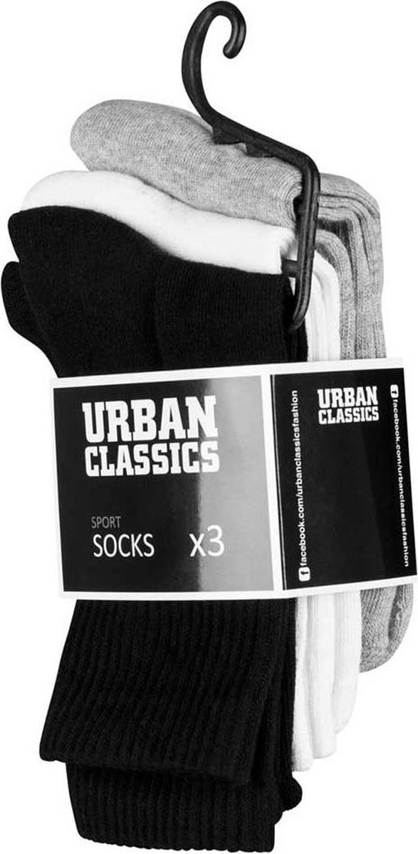 Urban Classics Sport 3Pack Sokken 47/50 Zwart