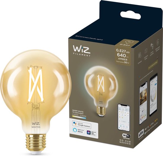 WiZ Globe Filament Slimme LED Verlichting - Warm- tot Koelwit Licht - E27 - 95