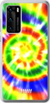 Huawei P40 Hoesje Transparant TPU Case - Hippie Tie Dye #ffffff