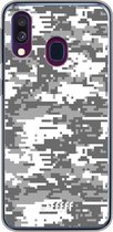 Samsung Galaxy A50 Hoesje Transparant TPU Case - Snow Camouflage #ffffff