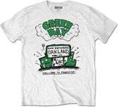 Green Day Heren Tshirt -M- Welcome To Paradise Wit