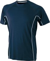 James and Nicholson - Heren Running Reflex T-Shirt (Navy/Wit)