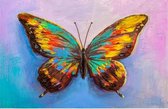 Aluminium Schilderij Kleurige Vlinder