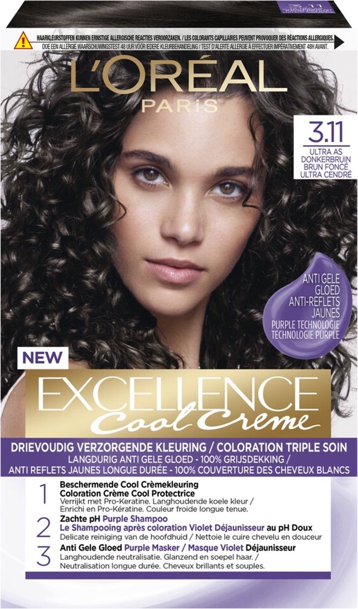 L’Oréal Paris Excellence Cool Creams 3.11 - Ultra Ash Donkerbruin - Permanente haarverf