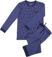 La V pyjama sets voor jongens met all over print Blauw 140-146