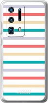 Huawei P40 Pro+ Hoesje Transparant TPU Case - Pastel Tracks #ffffff