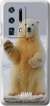 Huawei P40 Pro+ Hoesje Transparant TPU Case - Polar Bear #ffffff