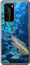 Huawei P40 Pro Hoesje Transparant TPU Case - Coral Reef #ffffff