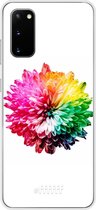 Samsung Galaxy S20 Hoesje Transparant TPU Case - Rainbow Pompon #ffffff