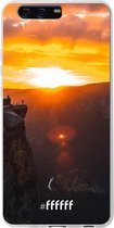 Huawei P10 Plus Hoesje Transparant TPU Case - Rock Formation Sunset #ffffff