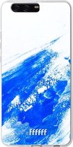 Huawei P10 Plus Hoesje Transparant TPU Case - Blue Brush Stroke #ffffff