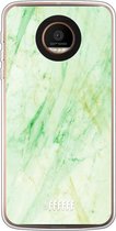 Motorola Moto Z Force Hoesje Transparant TPU Case - Pistachio Marble #ffffff