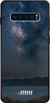 Samsung Galaxy S10 Plus Hoesje TPU Case - Landscape Milky Way #ffffff