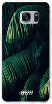 Samsung Galaxy S7 Hoesje Transparant TPU Case - Palm Leaves Dark #ffffff