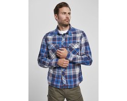 Brandit Checkshirt Heren Longsleeve - blauw/rood/wit - XL