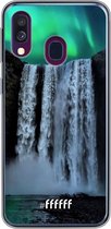 Samsung Galaxy A40 Hoesje Transparant TPU Case - Waterfall Polar Lights #ffffff