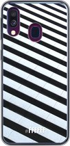 Samsung Galaxy A40 Hoesje Transparant TPU Case - Mono Tiles #ffffff