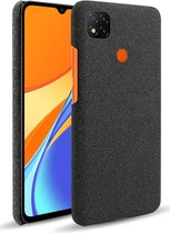 Xiaomi 9C Hoesje Stoffen Back Cover Zwart