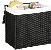MIRA Home - Wassorteerder - Wasmand met deksel - Basic - Kunststof - Zwart - 67x62x9