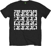 The Beatles - Hard Days Night Faces Mono Heren T-shirt - L - Zwart