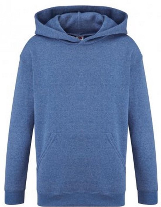 Fruit of the Loom Classic Sweatshirt met capuchon voor kinderen / kinder (Heather Royaal Blauw)