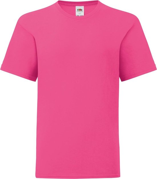 Fruit Of The Loom Iconisch T-shirt  Kinderen / Kinder (Fuchsia Roze)