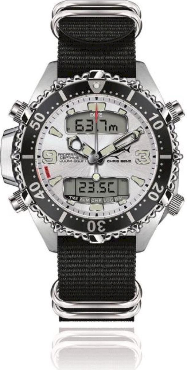 Chris Benz Dames, Heren, Unisex watch CB-D200X-SI-NBS