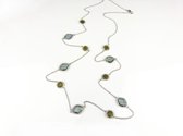 Zilveren halsketting halssnoer collier Model Pret a Porter met grijze stenen