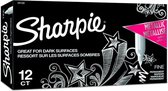 Sharpie permanent marker metallic zilver set van 12 stuks