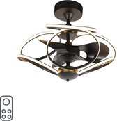 QAZQA kauv - Design LED Plafondventilator met lamp - 1 lichts - Ø 68 cm - Zwart -  Woonkamer | Slaapkamer | Keuken