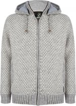 Gebreid Wollen Heren/Uni Vest van Schapenwol met Polyester Fleece voering en afneembare capuchon - SHAKALOHA - M Marlin Beige 3XL.