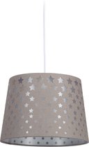 Relaxdays kinderlamp sterren - hanglamp ster - pendellamp kinderkamer - rond - E27 fitting - grijs