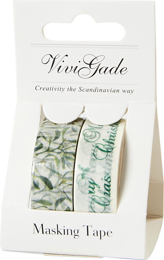 Tape de masquage. b: 15 mm. gui et joyeux Noël. 2x5m [HOB-24763]