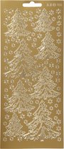 Stickers. kerstboom. 10x23 cm. goud. 1 vel