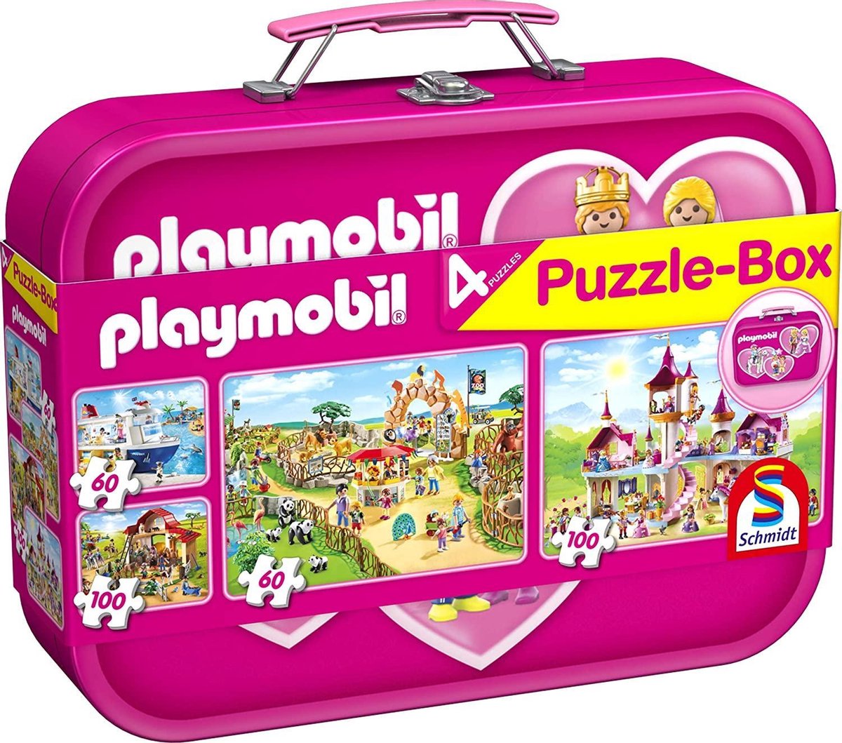 Schmidt Playmobil Puzzle Box pour enfants 60/100 PIECES 4x différentes photos 