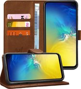 Samsung S10e Hoesje - Samsung Galaxy S10e Hoesje Book Case Leer Wallet Bruin - Hoesje Samsung S10e