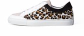 KUNOKA Gabrielle leopard white - Sneakers Dames - maat 36 - Wit Ivoor Luipaardprint
