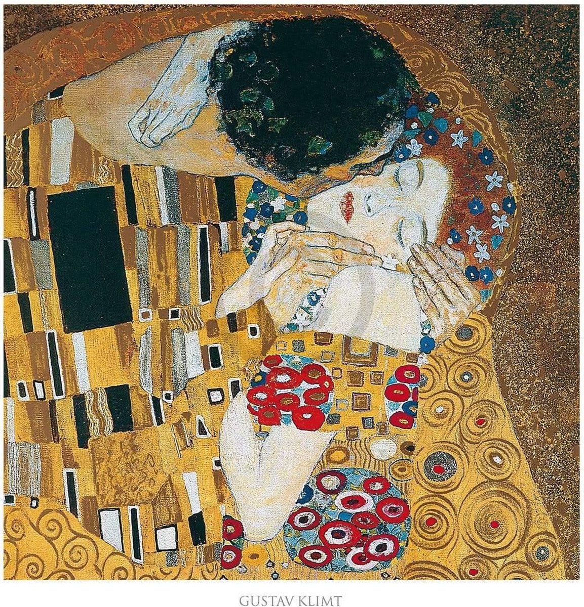 PGM Kunstdruk Gustav Klimt - Il bacio 70x70cm Divers