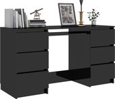 Bureau - Schrijftafel - Hoogglans zwart - 140x50x77 cm