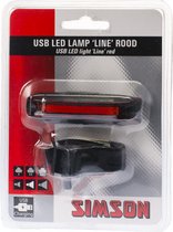 achterlicht Line USB led oplaadbaar zwart