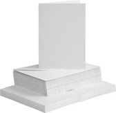 Kaarten en enveloppen, afmeting kaart 10,5x15 cm, afmeting envelop 11,5x16,5 cm, wit, 50sets