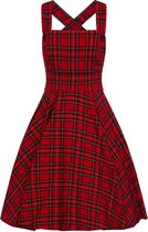 Hell Bunny Irvine Tartan 60's Pinafore Jurk Rood