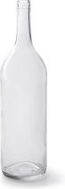 Transparante fles vaas/vazen van glas 13 x 42 cm - Woonaccessoires/woondecoraties - Glazen bloemenvaas - Flesvaas/flesvazen